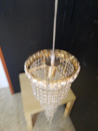 Lampadario colore oro con strass