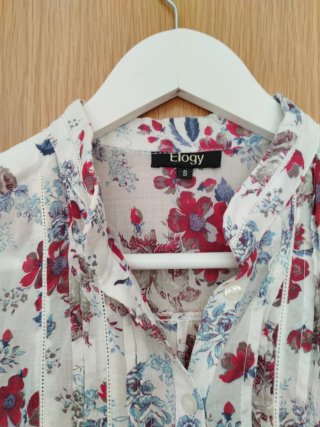 Camisa Elogy floral blanca talla S