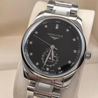 Reloj Longines Moonphase Negro y Plateado