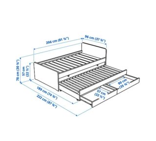 Cama nido blanca + mesita + edredón y fundas
