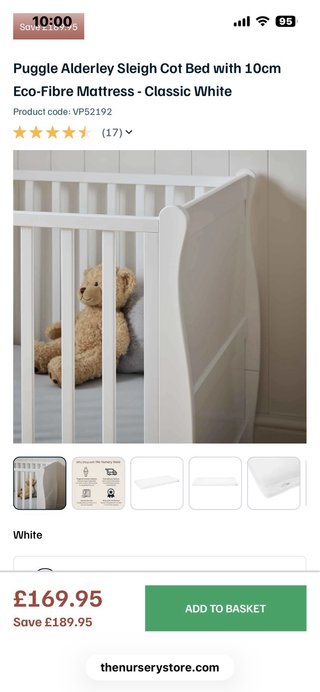 Cuna convertible en cama blanca