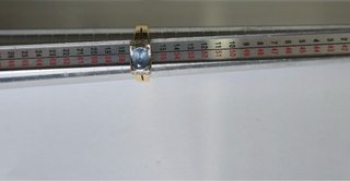 Anillo Oro 18k Bicolor Piedra Azul Ovalada