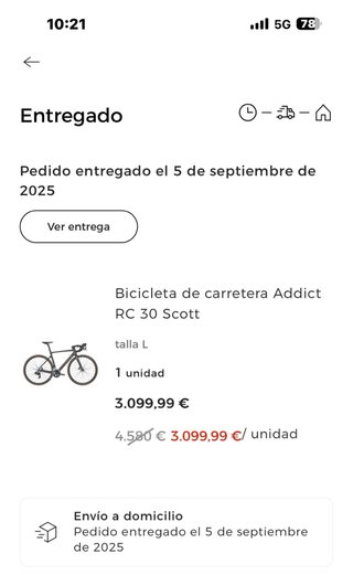 Bicicleta Scott Addict RC 30 Sram Rival talla 56