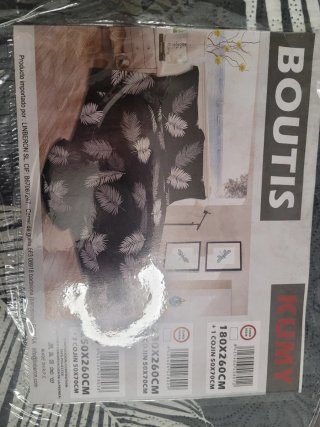 Colcha bouti gris y blanco