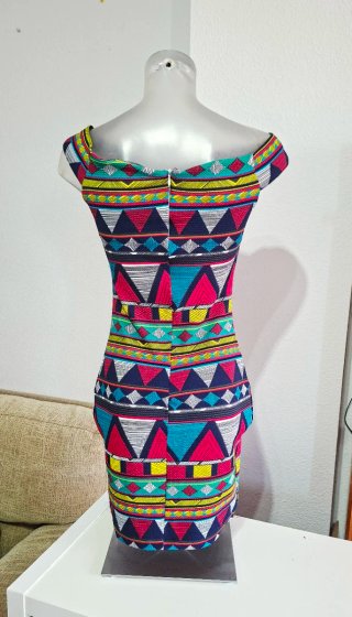 Vestido Talla S Estampado Étnico
