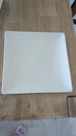 Vajilla japonesa cuadrada cerámica blanca