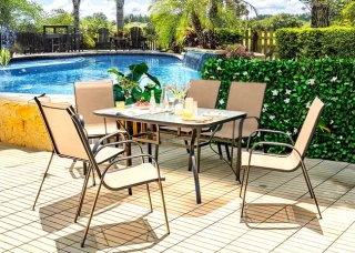 Conjunto Mesa y 6 Sillas de Jardín