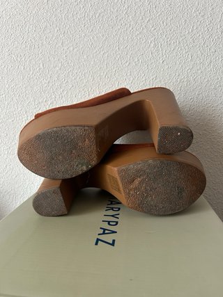 Sandalias plataforma Marypaz color cuero/camel