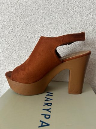 Sandalias plataforma Marypaz color cuero/camel