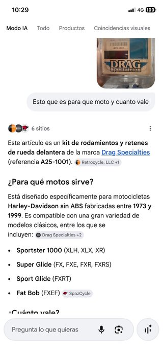 Kit Rodamientos y Retenes Rueda Delantera Harley