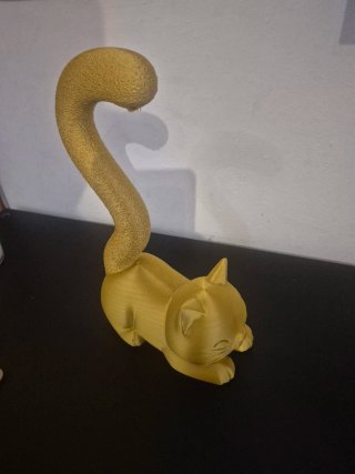 Soporte Auriculares Gato Dorado