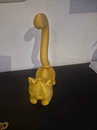 Soporte Auriculares Gato Dorado