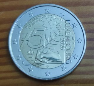 2 Euros Luxemburgo 2025 Declaración Schuman.