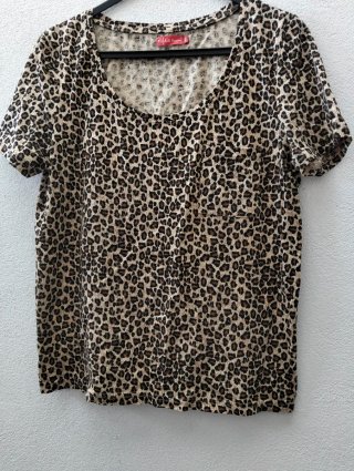 Camisola Curta Estampada Animal Print Tamanho M