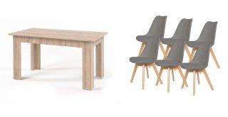 PACK COMEDOR MESA MADERA 6 SILLAS DANESAS CONFORT