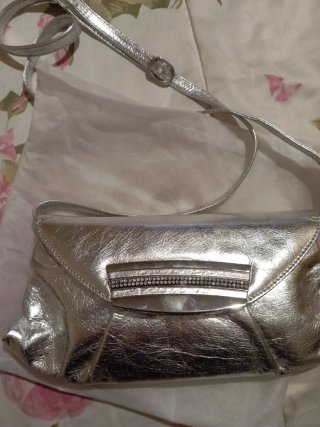 Pochette elegante pelle Lorella Pagano silver