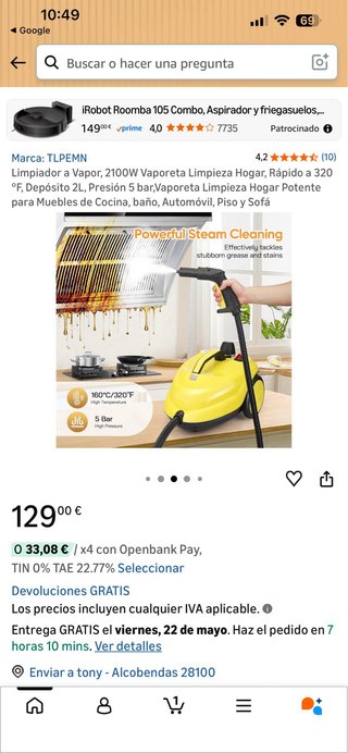 Vaporeta Limpieza Hogar 2100W