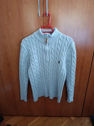 Jersey Polo Ralph Lauren gris trenzado