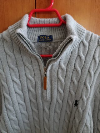 Jersey Polo Ralph Lauren gris trenzado