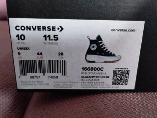 Converse Run Star Hike High Top Unisex Negro/Blanc