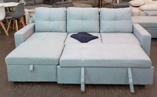 Sofá Cama, ·PAU Tela·, Gris, Cómodo. ¡EN OFERTA!