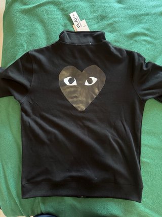 Felpa Comme des Garçons nera con cuore