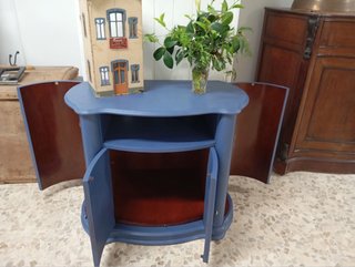 Mueble TV vintage azul pintado
