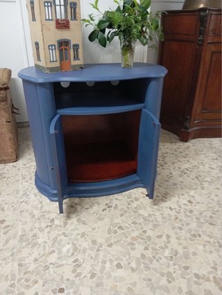 Mueble TV vintage azul pintado