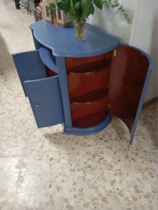 Mueble TV vintage azul pintado