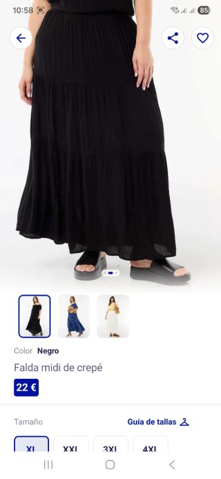 Falda Crepé Talla Grande XXL A Estrenar.
