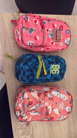 Estuche escolar infantil 3 unidades