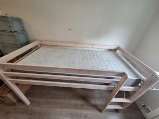 Cama alta litera de madera