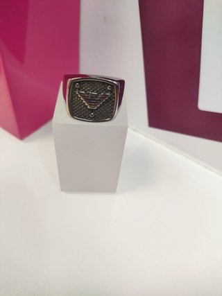 Anillo acero plateado con simbolo de adidas T22