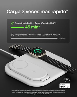 Caricatore magnetico pieghevole 3 in 1 Belkin per Apple