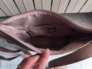 Bolso Lois Rosa y Beige