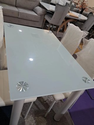 Mesa Comedor Cristal y Metal