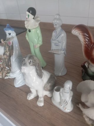 8 figuras cerámica animales y personas