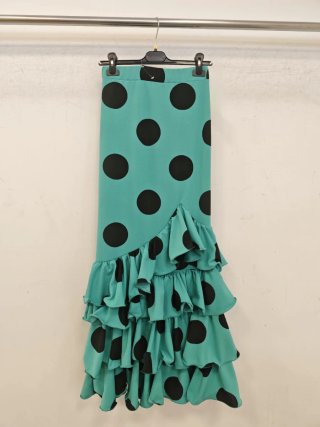 Falda flamenca lunares roja y negra nueva