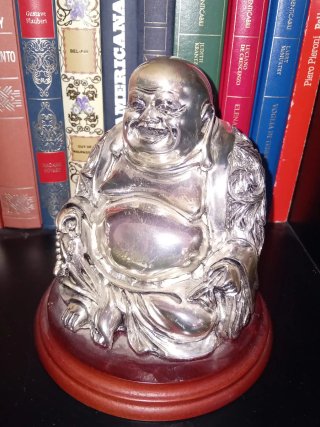 Estatuilla Buda de la Suerte Plateado