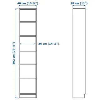 Librería IKEA BILLY negro-marrón 40x28x202 cm