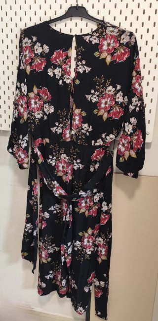 Mono Zara flores negro talla M