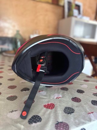 Casco Moto AGV Negro y Rosa