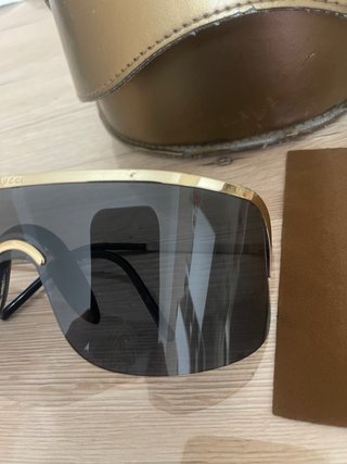 Occhiali Gucci Mascherina Nero/Oro