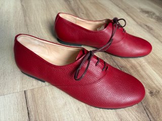 Zapatos Oxford Rojos Mujer - Hecho en Francia
