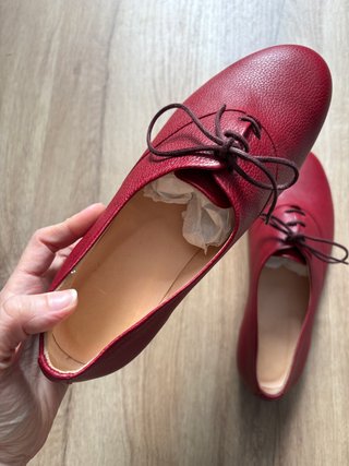 Zapatos Oxford Rojos Mujer - Hecho en Francia