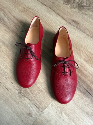 Zapatos Oxford Rojos Mujer - Hecho en Francia
