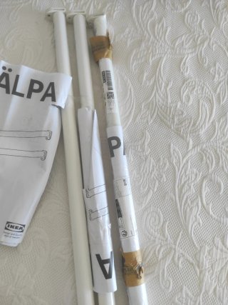 3 Barras armario HÄLPA Ikea blanca 60-100cm