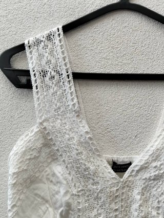 Top Curto Branco Renda Tamanho Único