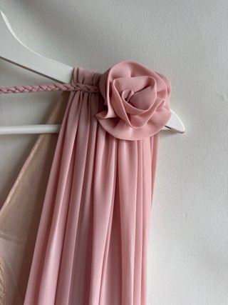 Vestido vintage rosa drapeado