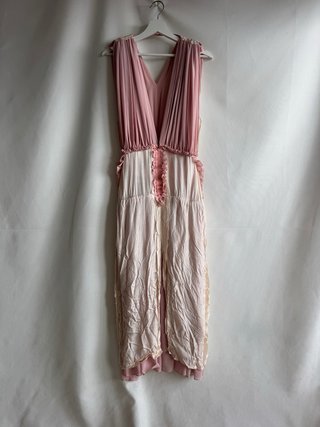Vestido vintage rosa drapeado